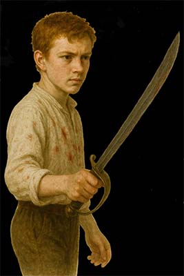 The image of the young Francis Drake of the historical novel Sic Parvis Magna