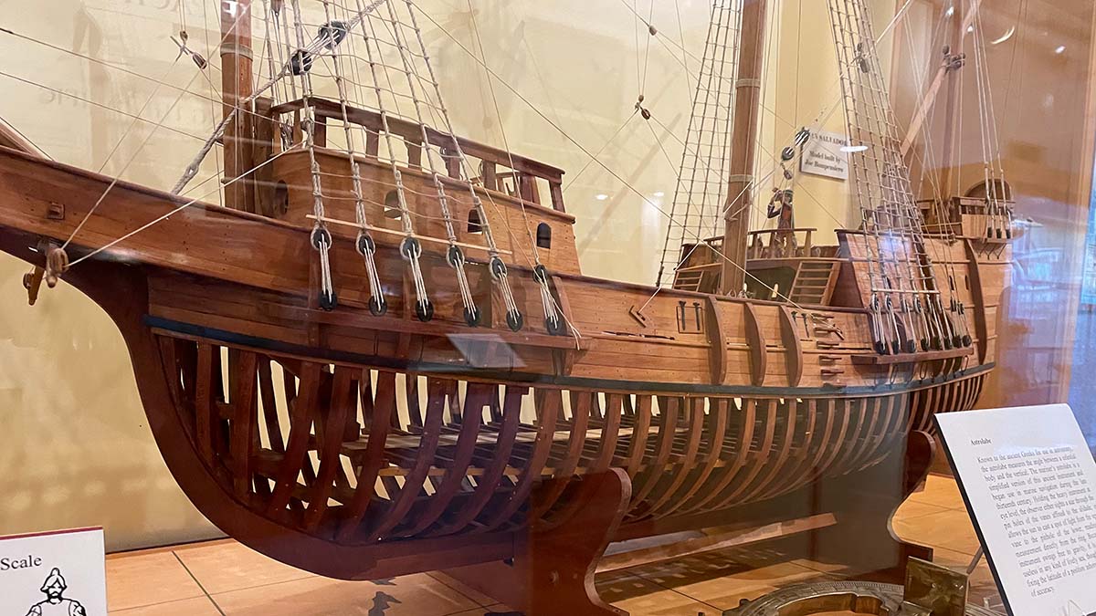 Model of the San Diego Maritime Museum’s replica galleon San Salvador