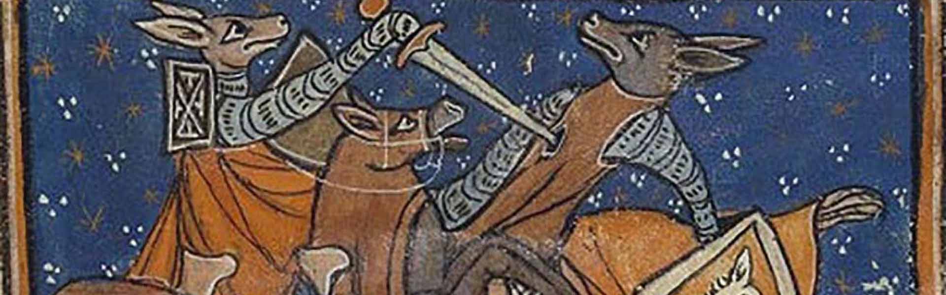 Illustration of Reynard the Fox, inspiration for the villain James Reynard in the historical fiction novel Sic Parvis Magna set in Tudor England.